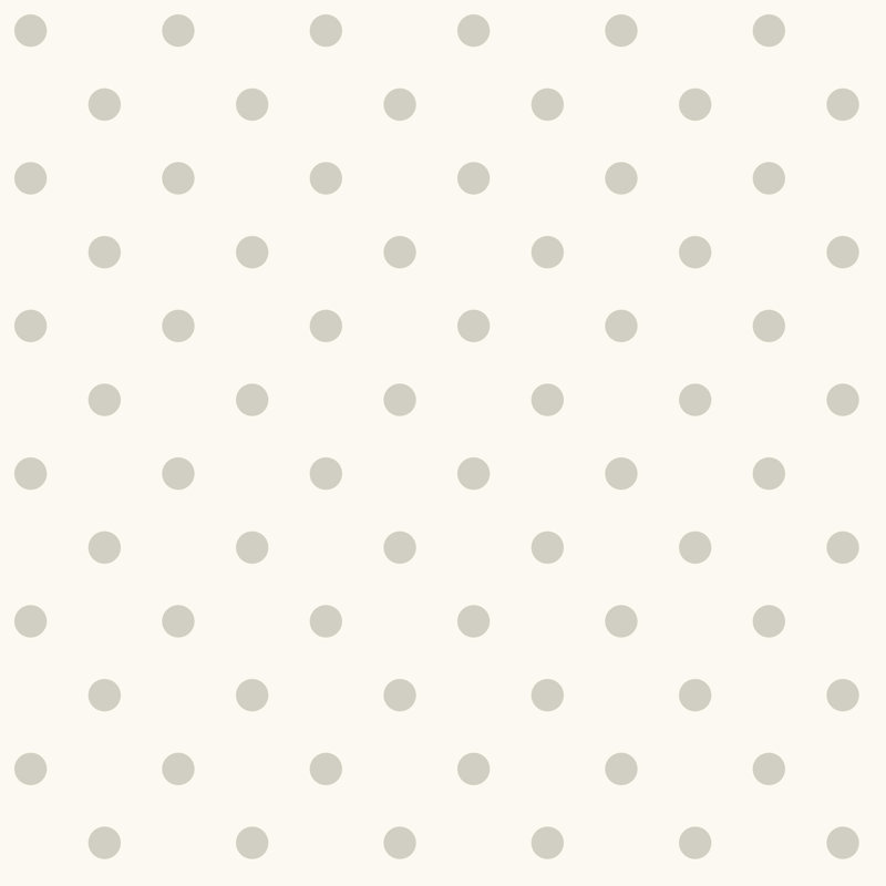 White & Green Dots on Dots Wallpaper, Grey/White