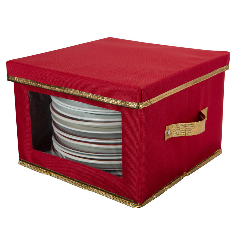 Assiettes repas des Fêtes, H 8,5 po x l 12,2 po x P 12,2 po