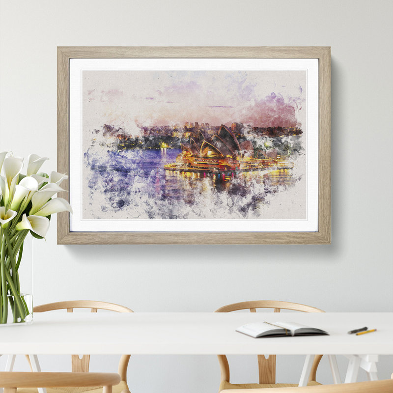Sydney Opera House Vol.2 - Picture Frame Painting, Oak Framed, 27cm H x 36cm W x 2cm D