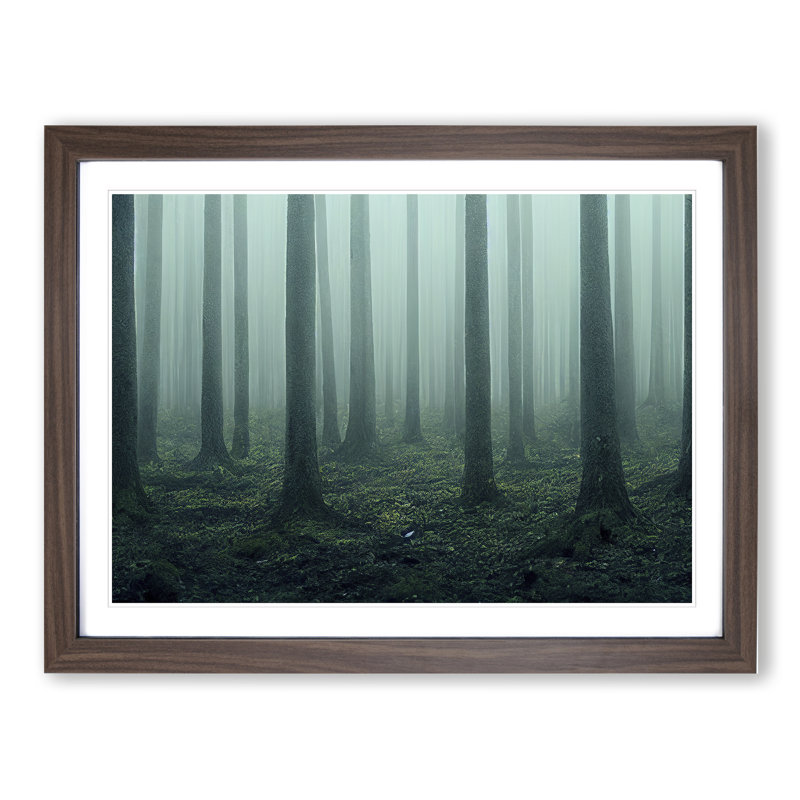 A Captivating Forest - Single Picture Frame Print, 25cm H x 34cm W x 2cm D, Walnut