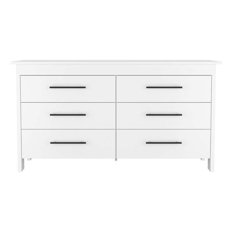 Commode double à six tiroirs Luxor, White
