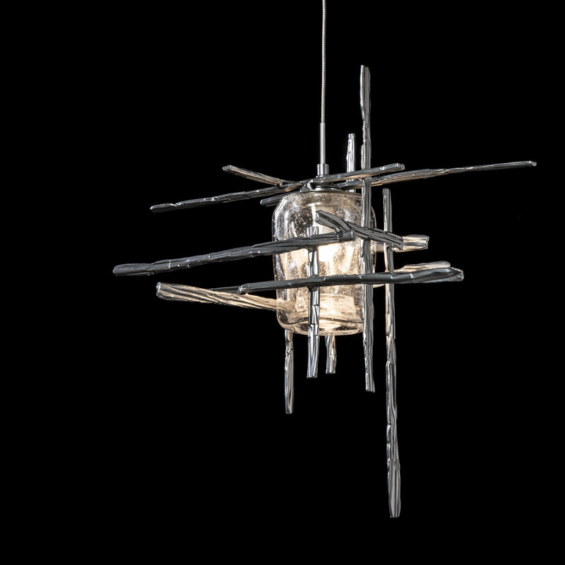 Tura 1 - Light Single Mini Pendant, Bronze, Seeded Clear