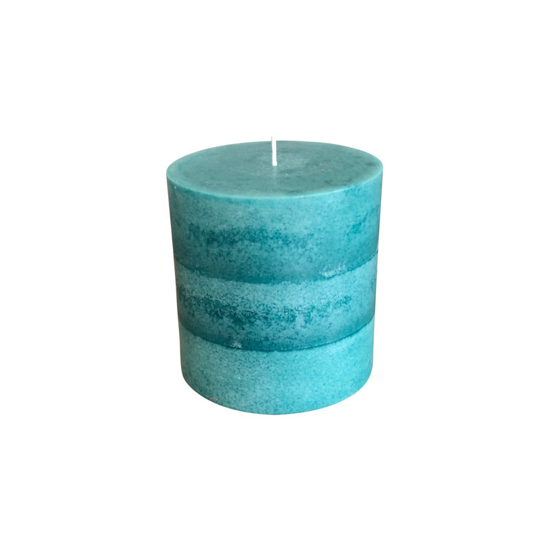 Bougie pilier persane turquoise parfumée, H 4 po x l 4 po x P 4 po