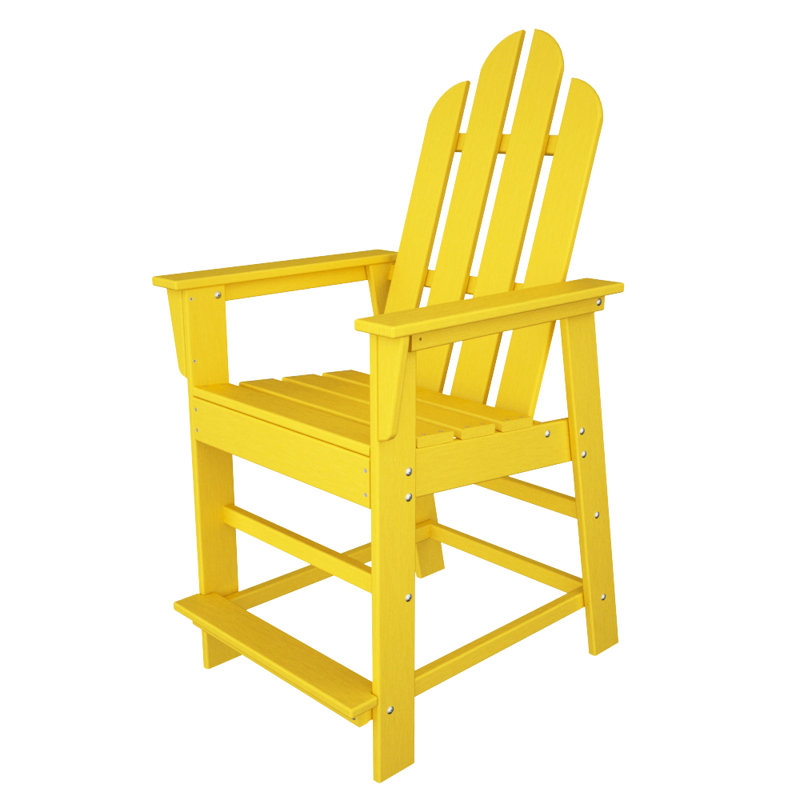 POLYWOOD Long Island Counter Chair, Lemon