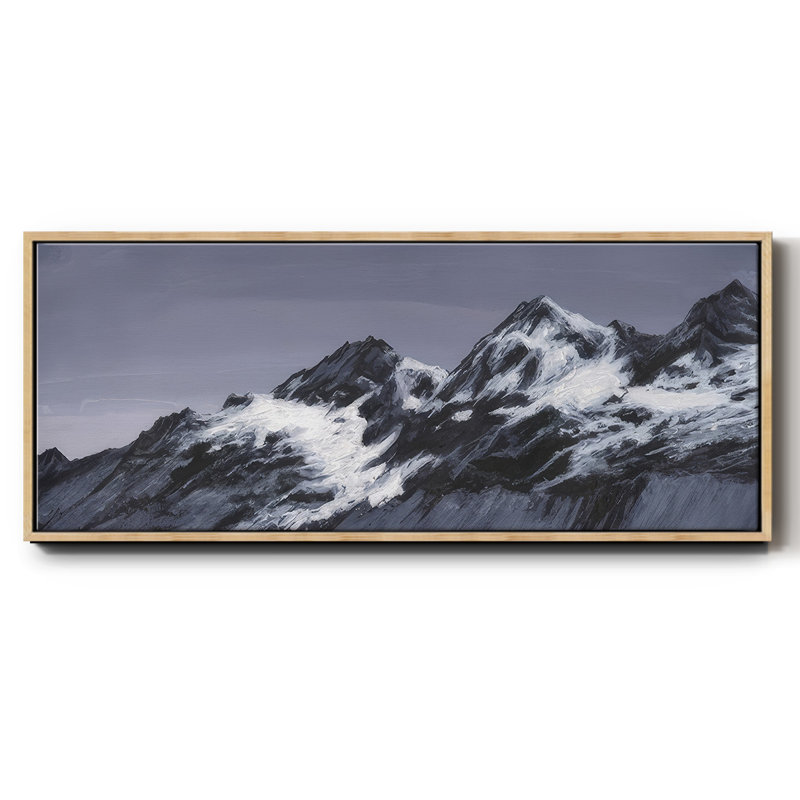 Moonlit Mountain Range II - Framed Canvas