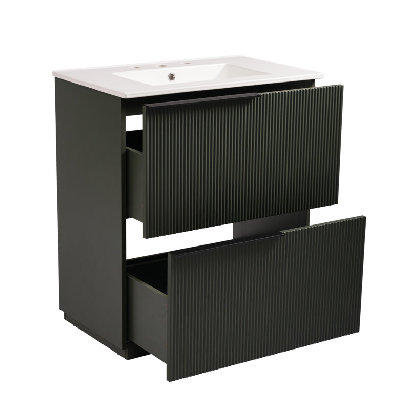 Soft Close Ceramic Sink Vanity Mdf Elegance For Bathroom