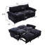Canapé-lit convertible en velours avec matelas dépliable-1671652860