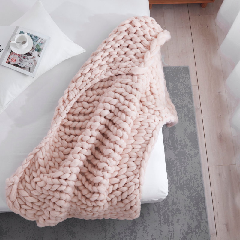 Jeté Boho Chunky Knit, Rose