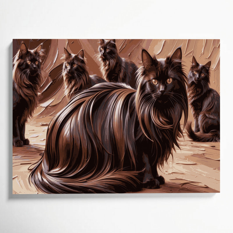 Cats York, art mural sur toile chocolat noir, H 11 po x l 14 po