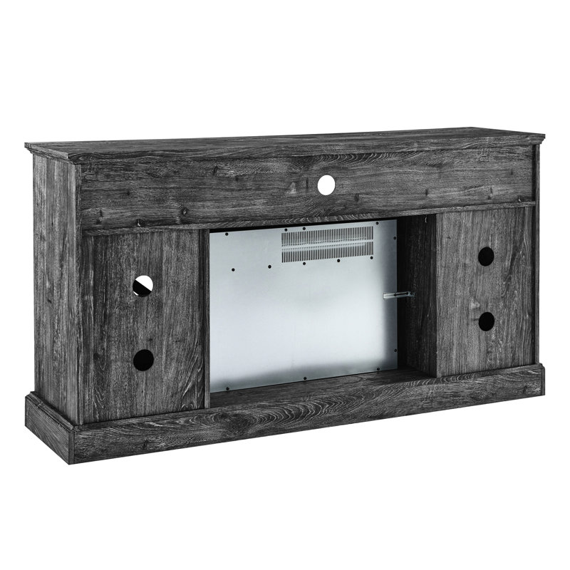 60 Inch Electric Fireplace Entertainment Centre - Dark Rustic Oak Finish. Multi-Colour Flame Adjustable. Fits Tvs Up To 70 Inch. 1500W Heat, 5000Btu/H. Remote Control. Easy Assembly. Double