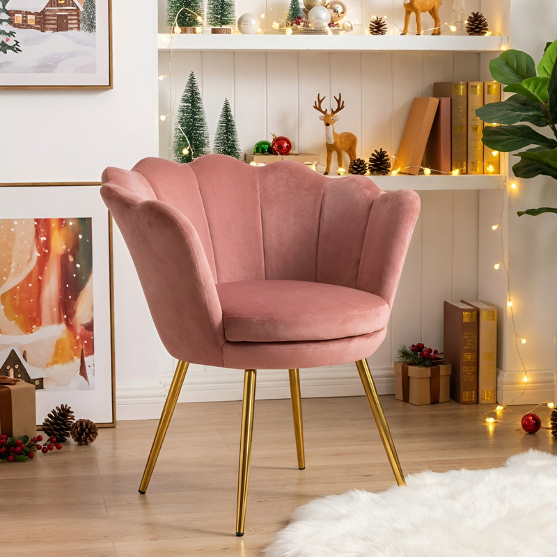 Dorval Upholstered Armchair, Deep Pink