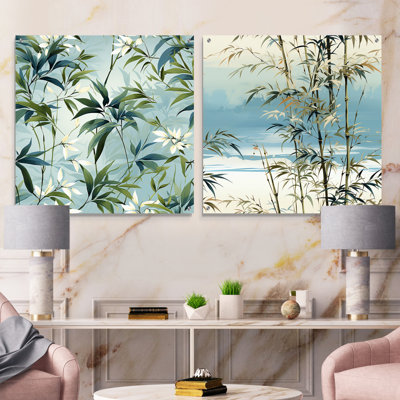 Clayre - Coastal Tropical Acrylic Wall Art Glass Set Of 2