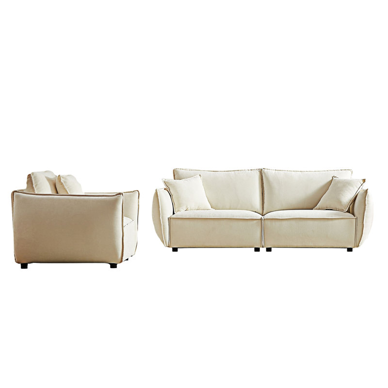 Upholstered Sofa Set, Beige