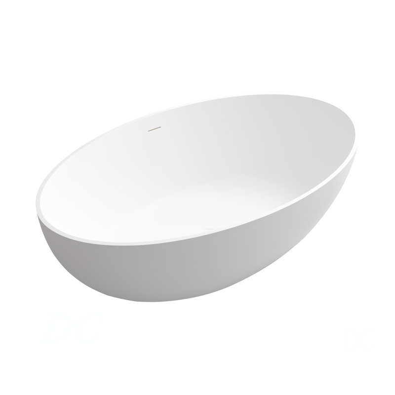 67" Premium Solid Surface Deep Soaking Bathtub