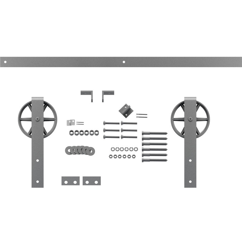 Ensemble de quincaillerie pour porte de grange standard Premium, Gris, 48 po