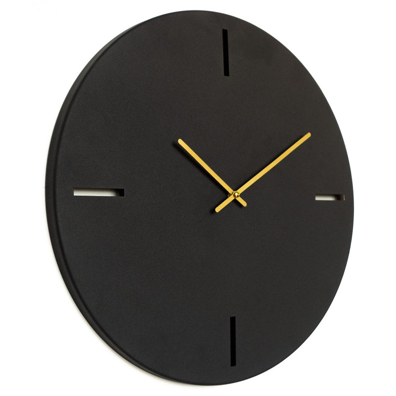 Stylish Decorative Metal Wall Clock, Black & Gold, 18.9 x 18.9 inches | 100% Steel Construction, Thickness: 0.05 inches | Silent Mechanism for Quiet Spaces | Perfect for Home Decor & Modern Aesthetics