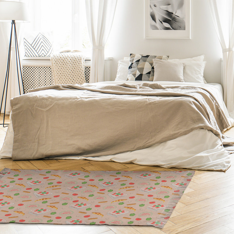 Beige pizza Tapis décoratif, Oui