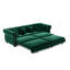 Canapé-lit gigogne de 89 po 3-en-1, canapé-lit convertible, canapé-lit très grand, méridienne, canapé en velours 3 places avec repose-pieds mobile, design capitonné, vert