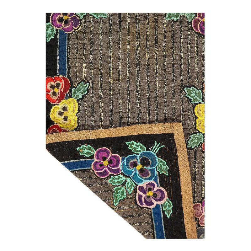 Antique American hooked rug 2'7''x 4'2''