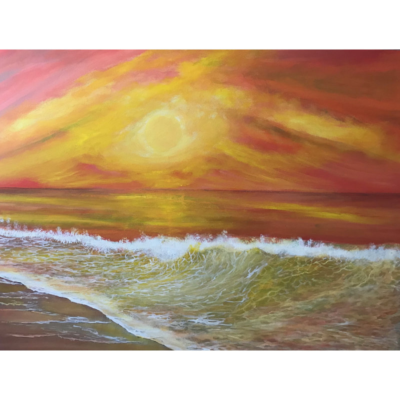 Taking Over Print by Alicia Lopez, Black Framed Canvas, 24" H x 32" W