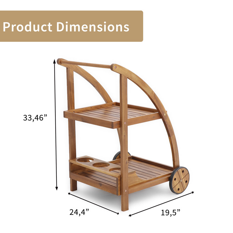 Solid Wood Bar Cart