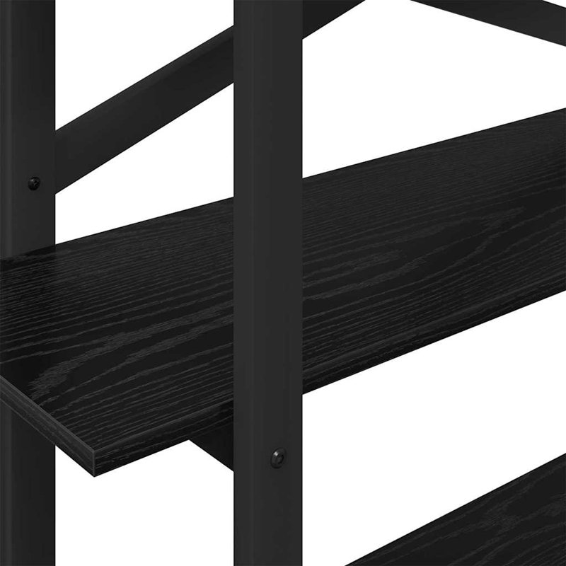 100cm W Steel Etagere Bookcase, Black Oak, (3 Shelves) 102cm. H x 100cm. W x 33.5cm. D