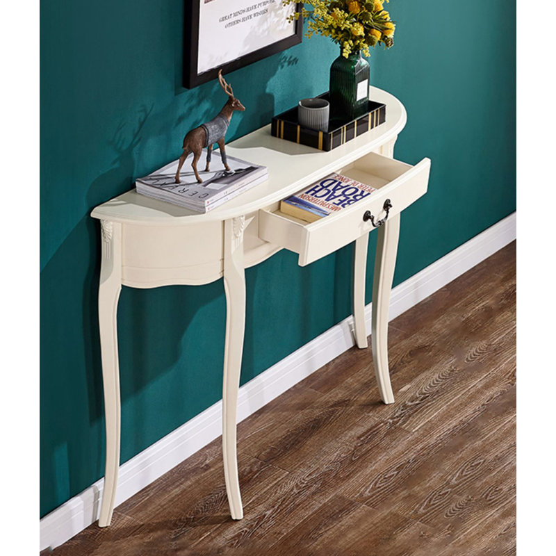 Table de couloir Minimalist, H 33,46 po x l 47,24 po x P 11,81 po, Blanc