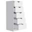 Commode Kamran, cinq tiroirs Narrows, finition blanche-859649158