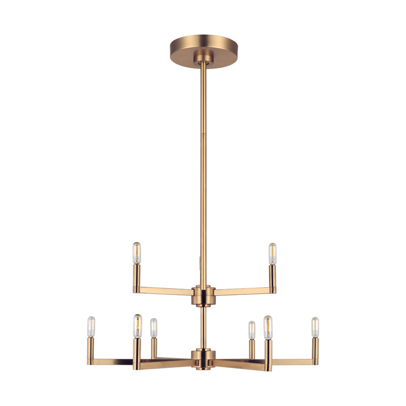 Fullton 9 - Light Chandelier, Satin Brass