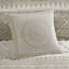 Housse de couette 3 pièces double / grand, coton avec capitonnage en chenille, touche rétro, motif, revers taupe uni, aspect chic lavable à la machine, envers-118022793-118022794