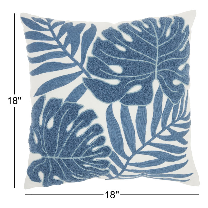 Elsa Square Pillow Cover & Insert, Blue