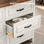 Commode 6 tiroirs, commode en bois de 47 po de largeur avec poignées de bar pour la chambre à coucher, le salon, le couloir-526873690