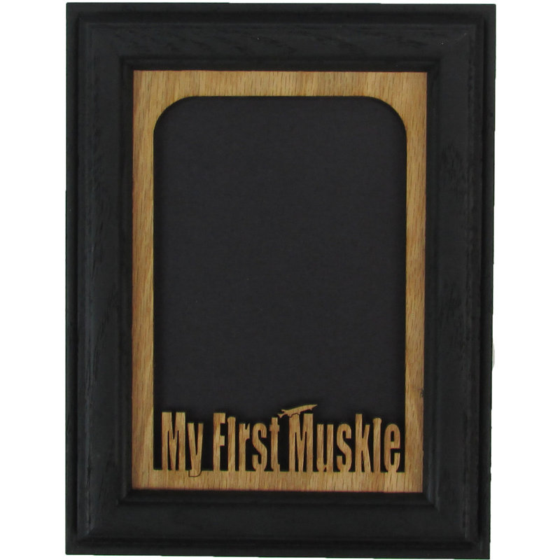 Solid Wood Picture Frame with Mat, Black