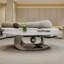 Table basse en marbre exquis avec base en acier inoxydable innovante pour des espaces élégants-338239525