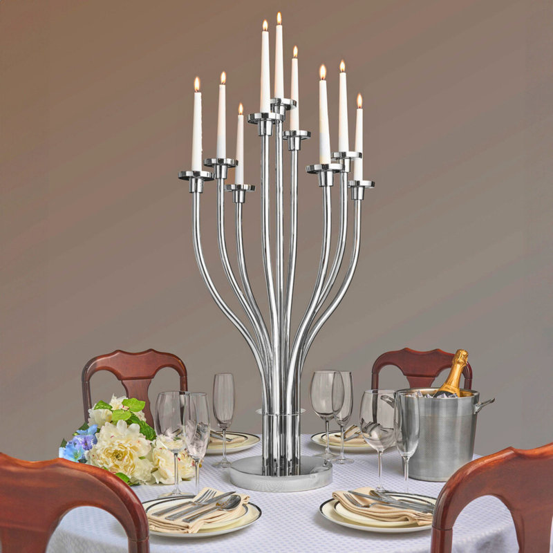 Bougeoir de table Radiant Tree, H 36 po x l 12 po x P 12 po, Argent argent