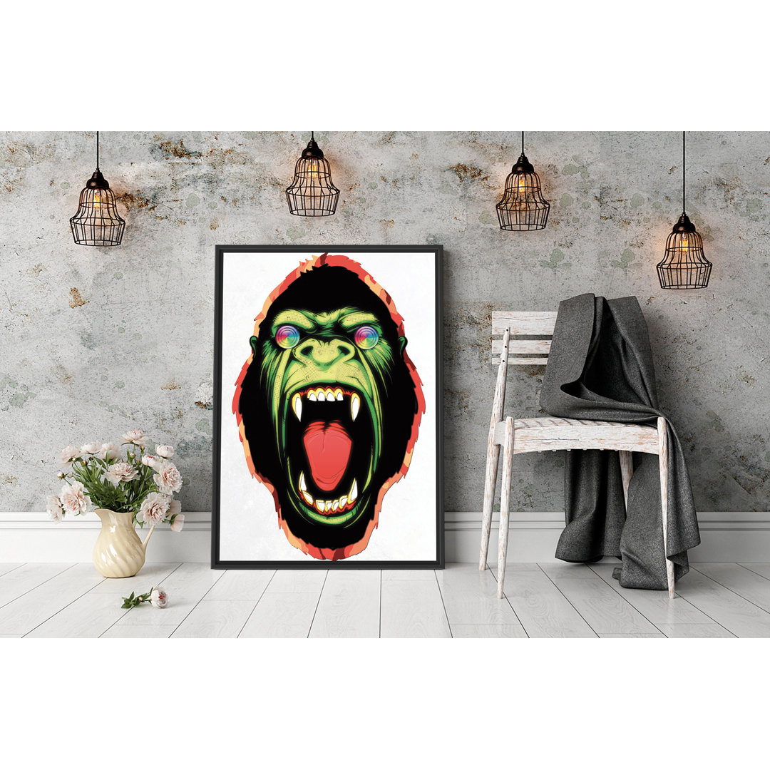 Gerahmtes Wandbild Hypnotic ape black