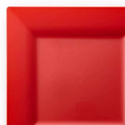 Red Square Plastic Dinner Plates (9.5")