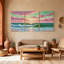 Nautique et plage coucher de soleil océan vagues ciel nuages plage horizon couleurs ensemble de 3 impressions d'art sur toile-2061177363