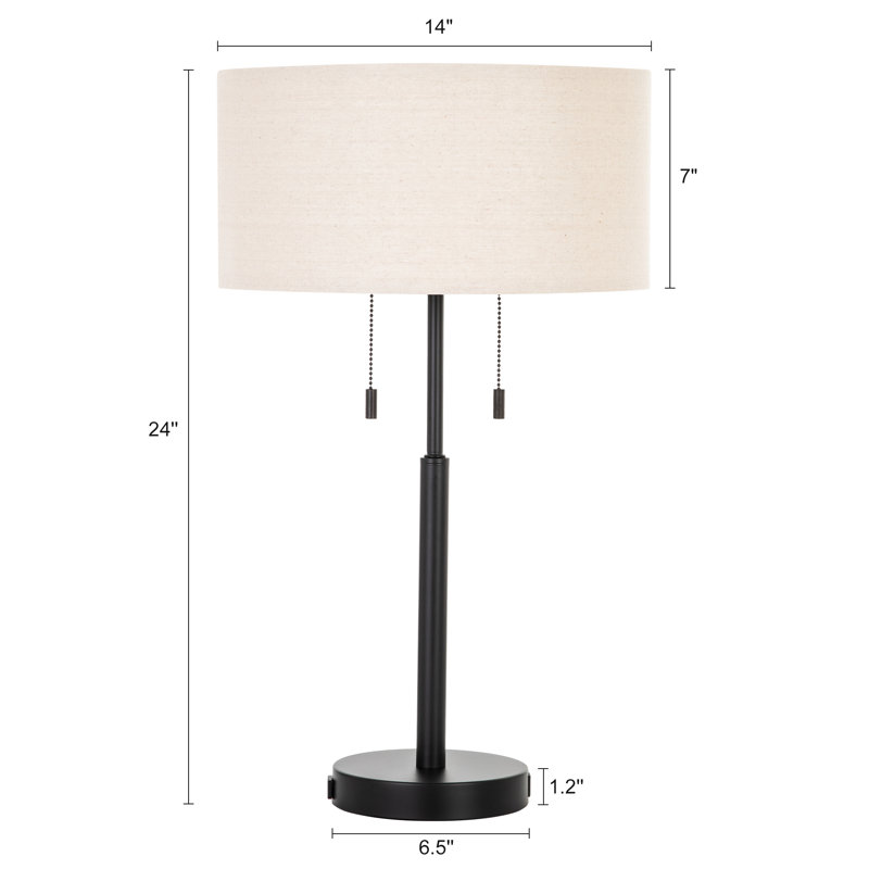 Beaulah Metal USB Table Lamp