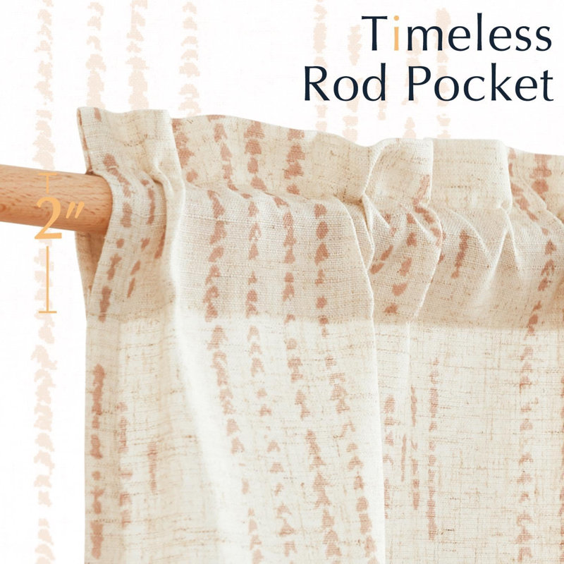 Rideau de cuisine Boho Linen, Brun clair / beige, L 50 po x L 24 po