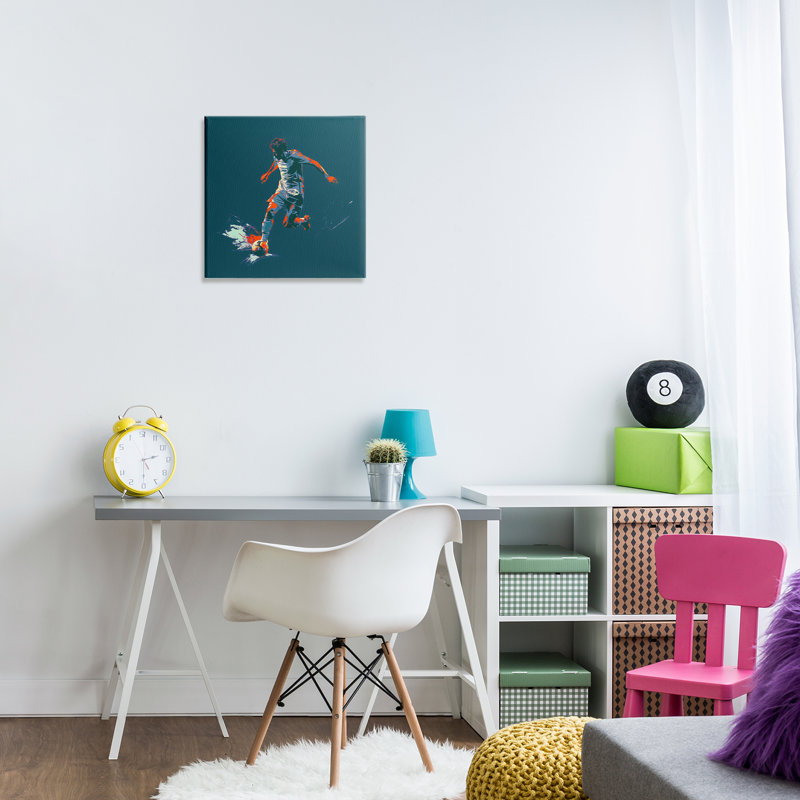 Art mural sur toile Winning Soccer, H 17 po x l 17 po
