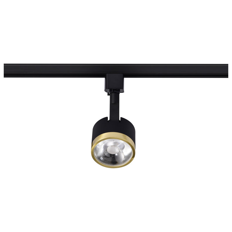 Matte Black and Brushed Brass LED Adjustable Track Head