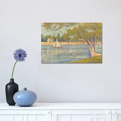 Banks Of Seine (Seine At Grande Jatte) by Georges Seurat - Wrapped Canvas Painting