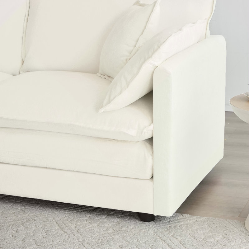 Canapé modulaire modulaire pour le salon, canapé modulaire convertible en U avec 1 repose-pieds, chenille, Gris