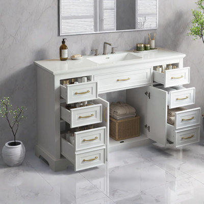 Meuble-lavabo moderne blanc avec rangement