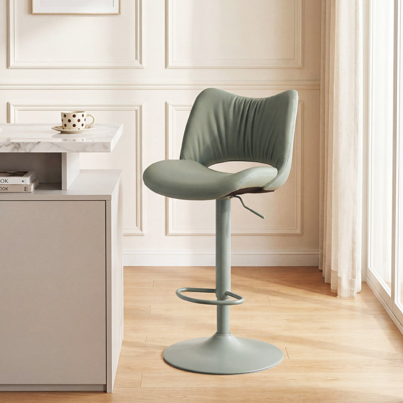 Tabouret de bar pivotant à hauteur réglable Guzzi, Vert olive