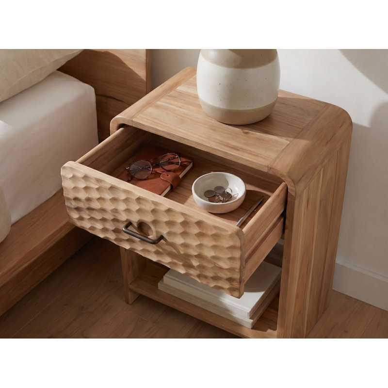40 cm W Solid Wood Bedside Table