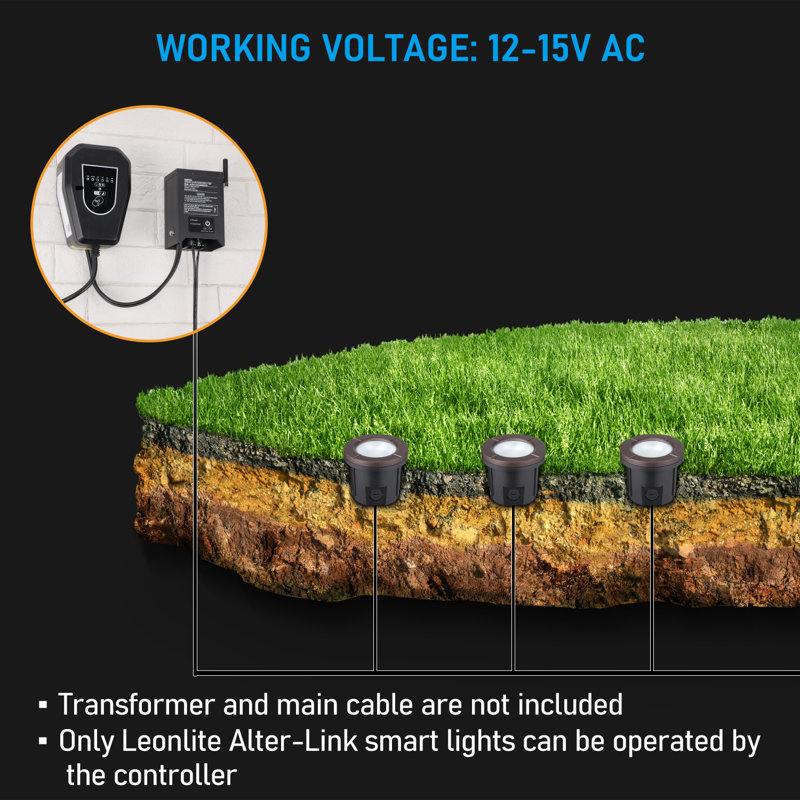 Alter-Link Low Voltage Smart RGBCW In-Ground Well Lights, Bi-Flow Controller Included