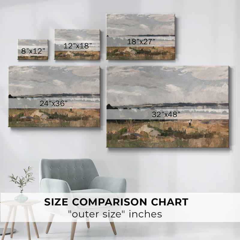 Paysage rétro - CMXLII, H 41 po x l 61 po x P 1,5 po, Toile tendue