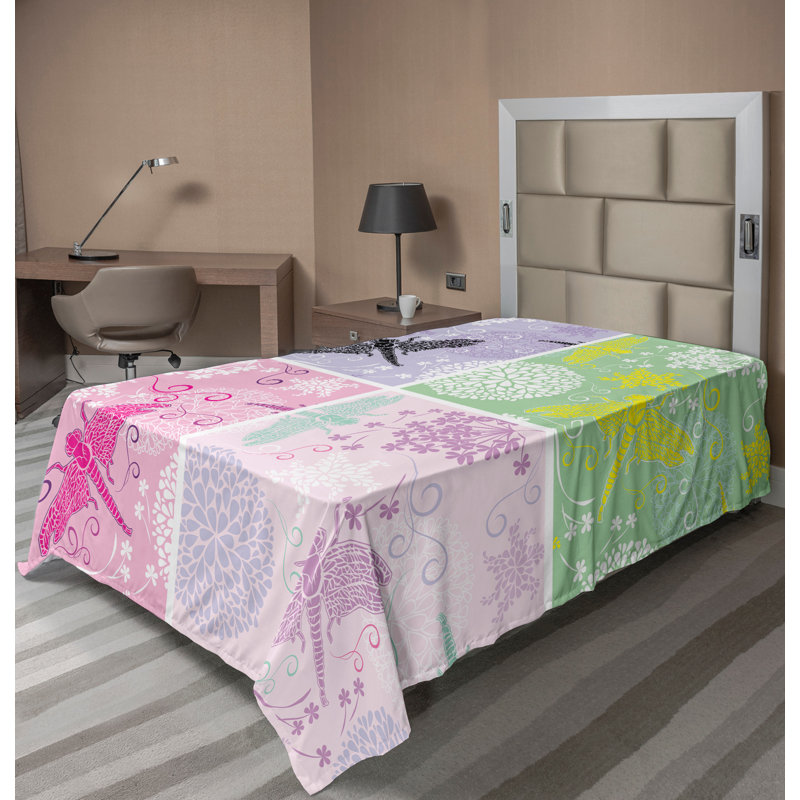 Multicolore Ambesonne, Drap plat pour lit simple TG